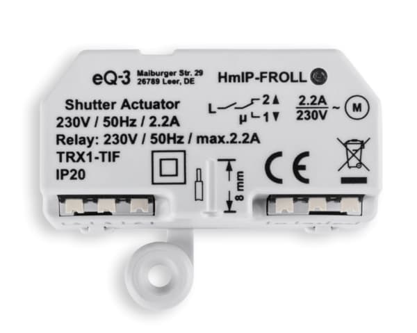 HomeMatic HmIP-FROLL, Lähetin, Valkoinen, 180 m, 868,6 MHz, IP20, CE
