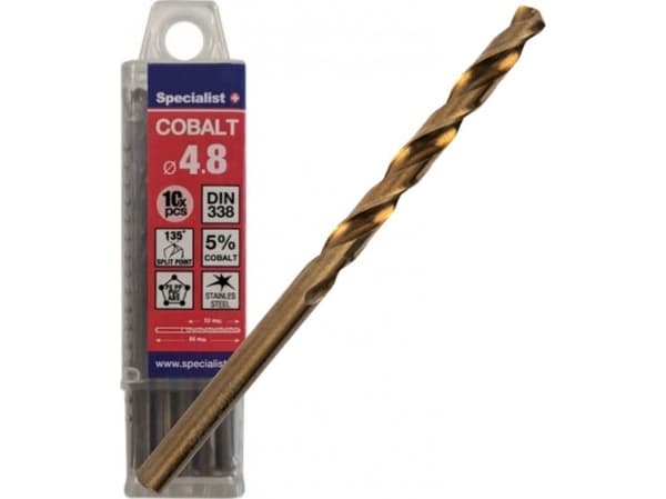 Specialist+ Koboltmetallborr 4,8 mm 10 st
