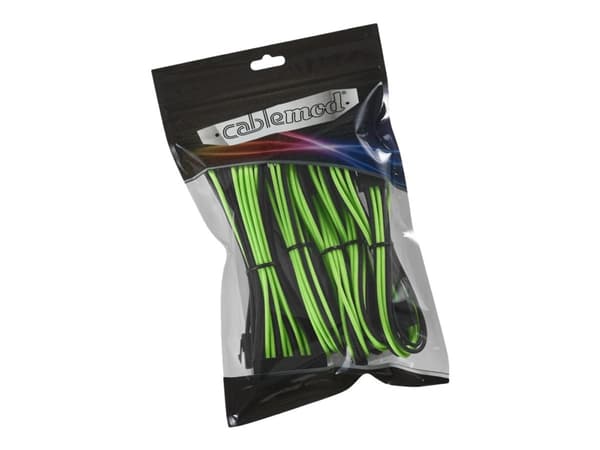 CableMod Classic ModMesh 8+6 -sarjan kaapelin jatkosarja - Virtajohtopakkaus - musta, vaaleanvihreä