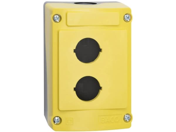 BACO LBX0200J Tomt hus 2 installationspunkter (L x B x H) 107 x 74 x 47.9 mm Gul, Sort 1 stk