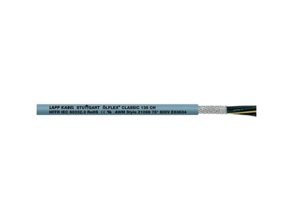 Lapp ÖLFLEX CLASSIC 135 CH, Grå, 74 kg/km, 106 kg/km, 4000 V, 1 mm², -40 - 80 °C