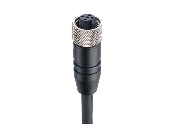 Belden 10974, 5 m, M12, kvinnlig kontakt, svart, polyuretan (PUR), -40 - 80 °C