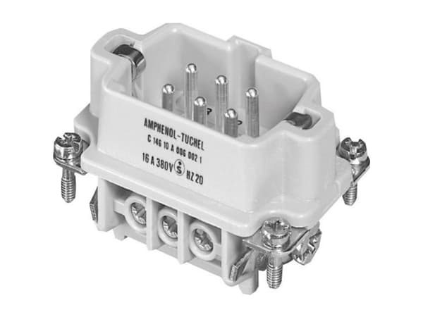 Amphenol C146 10A006 002 1-1 Stiftinsats Heavy-mate® C146 Totalt antal poler 6 + PE 1 st