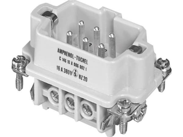 Amphenol C146 10A006 002 1-1 Stiftinsats Heavy-mate® C146 Totalt antal poler 6 + PE 1 st