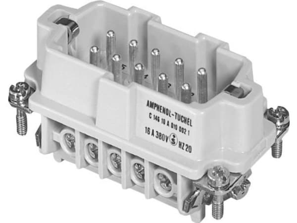 Amphenol C146 10A010 002 1-1 Stiftinsats Heavy-mate® C146 Totalt antal poler 10 + PE 1 st