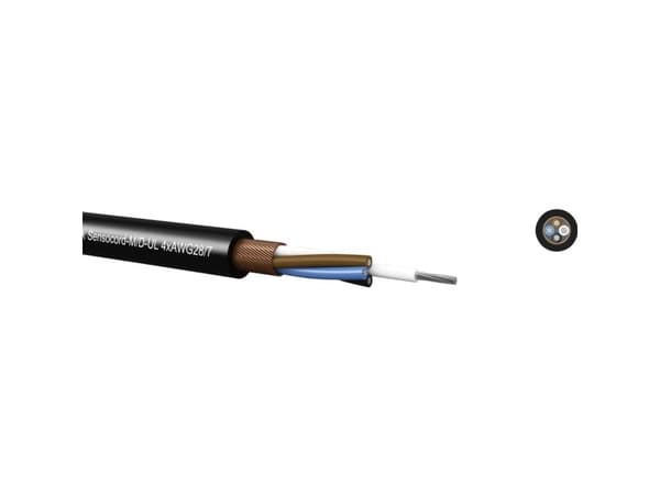 Sensocord®-M/D-UL 8xAWG28/7,black, Miniature-Sensor cable, shielded 24208D800 Kabeltronik