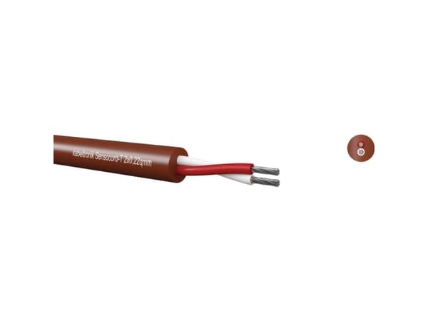 Sensocord®-T 2x0,22qmm, redbrown, temperature resistant 244022200 Kabeltronik