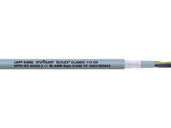 Lapp ÖLFLEX CLASSIC 110 CH, 50 m, Grå, 28,8 kg/km, 76 kg/km, 4000 V, 1,5 mm²