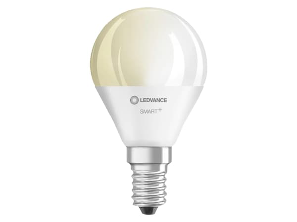 LEDVANCE SMART+ - LED-glödlampa - E14 - 4.9 W (motsvarande 40 W) - klass F - varmt vitt ljus - 2700 K - vit