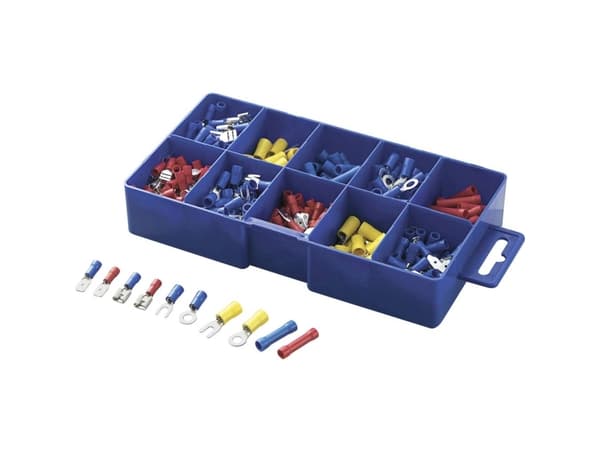 TRU COMPONENTS 732038-450 Klemmeforbindelsesstykker-sortiment 0.50 mm² - 2.50 mm² Blå , Gul, Rød 450 stk