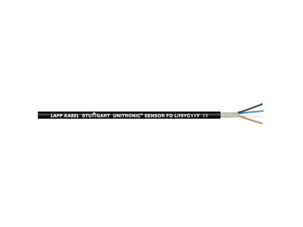 Laastari UNITRONIC SENSOR FD Lif9YC11Y, 100 m, Musta, Polypropeeni, Polyuretaani (PUR), 300 V, -40 - 80 °C