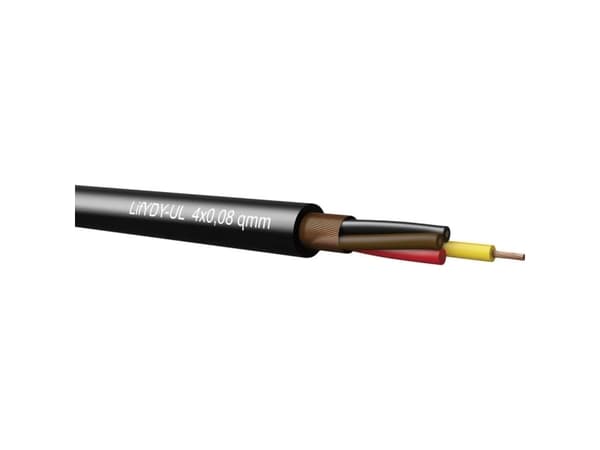 Kabelelektronik LifYDY Kontrollkabel 3 x 0,08 mm² Svart 390300800-100 100 m