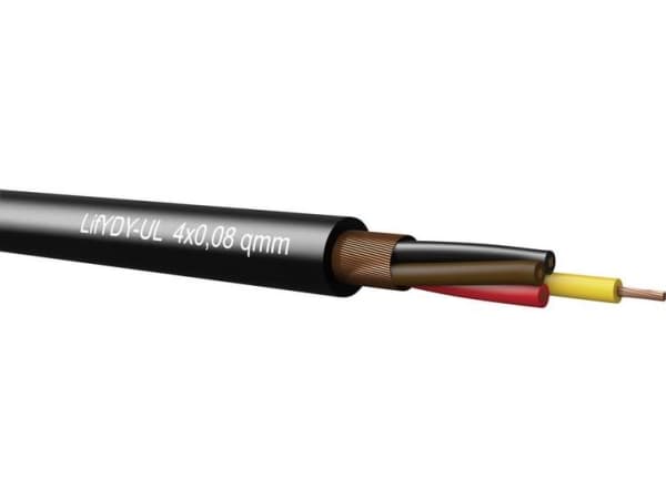 Kabelelektronik LifYDY Kontrollkabel 3 x 0,08 mm² Svart 390300800-100 100 m