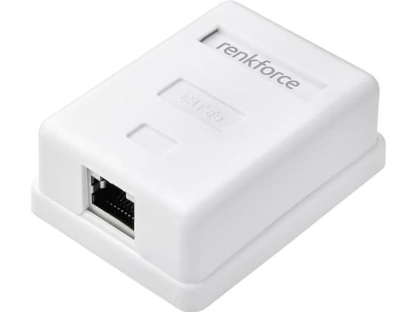 Renkforce Nätverksadapter Ytmontering CAT 5e Vit