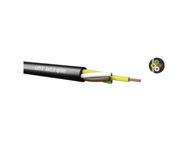 Kaapelielektroniikka LifYY Ohjauskaapeli 3 x 0,25 mm² Musta 240302500-100 100 m 100 m