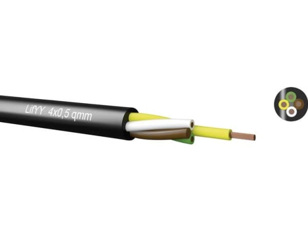 Kaapelielektroniikka LifYY Ohjauskaapeli 3 x 0,25 mm² Musta 240302500-100 100 m 100 m