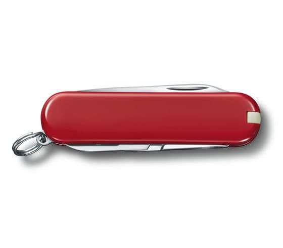 Victorinox Classic SD, Fällkniv av slipjoint-modell, Kniv med flera verktyg, Cellidor, ABS synthetics, Röd, Rostfritt stål, 7 verktyg