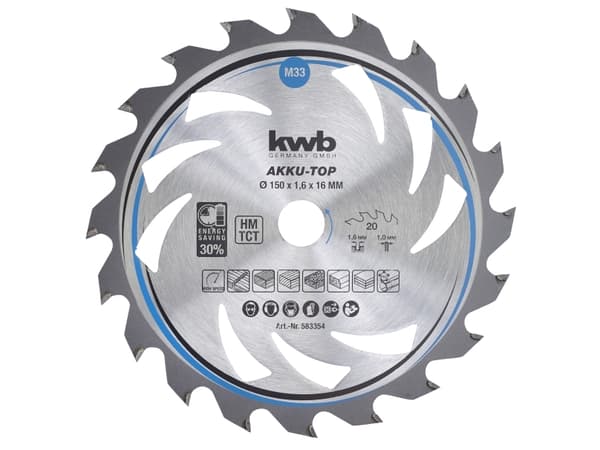 Einhell Kwb TCT rundsavsklinge Ø150 x 1,6 x 16 mm 20T