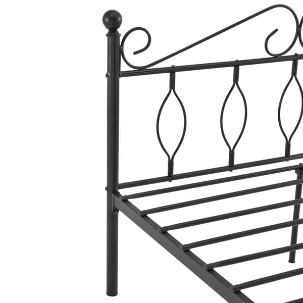 [en.casa]® Sängstomme Apolda i metall inkl. ribbotten-200x140cm-pulverlackerat stål-svart matt-reptålig-slitstark- max. belastning: 300kg