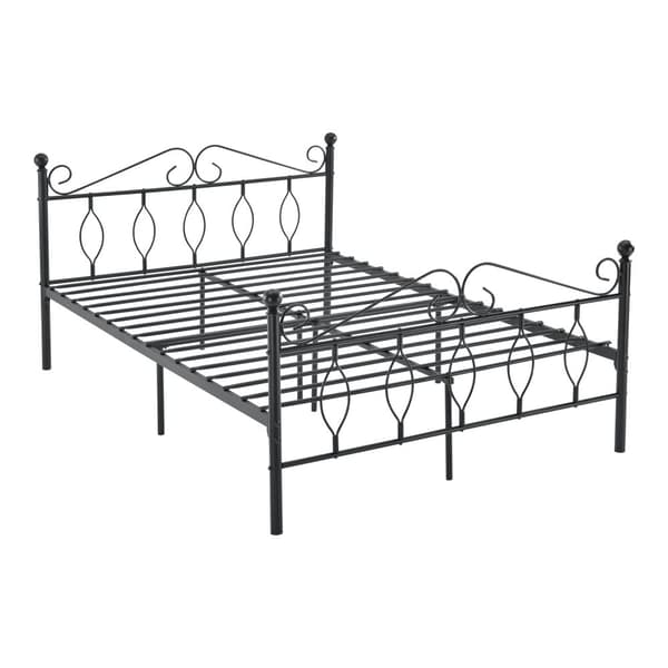 [en.casa]® Sängstomme Apolda i metall inkl. ribbotten-200x140cm-pulverlackerat stål-svart matt-reptålig-slitstark- max. belastning: 300kg