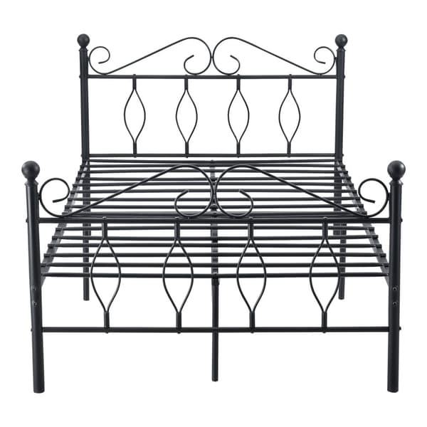 [en.casa]® Sängstomme Apolda i metall inkl. madrass och ribbotten-200x120cm-pulverlackerat stål-svart matt-reptålig-slitstark- max. belastning: 300kg