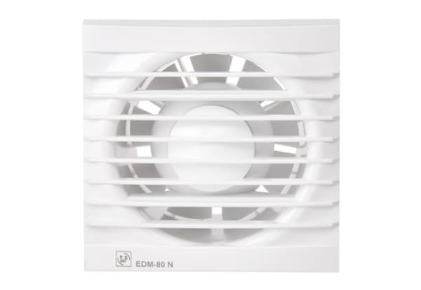 THERMEX EDM 80 T Scandic-puhallin kiinteällä ajastimella (8 min.), ilmavirta 80 m³/h, mitat 121,5x121,5/ø94 mm.