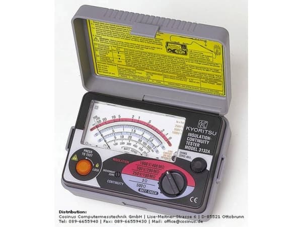 Kyoritsu KEW-3132A Isolationsmåler 250 V, 500 V, 1000 V