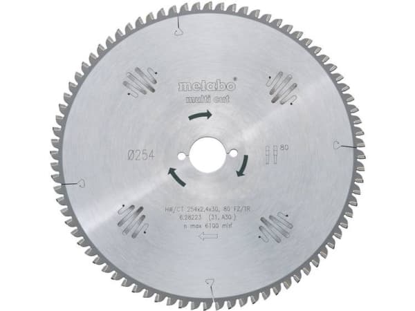 Metabo 628226000, Gjuten aluminium, brons, Spånskiva, Koppar, Plast, Trä, 31,5 cm, 3 cm, 6100 RPM, 2,4 mm, Metabo