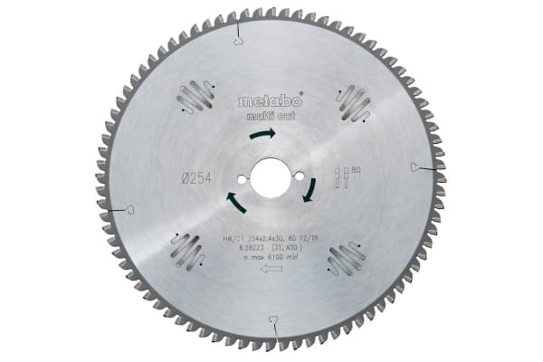 Metabo 628226000, Gjuten aluminium, brons, Spånskiva, Koppar, Plast, Trä, 31,5 cm, 3 cm, 6100 RPM, 2,4 mm, Metabo