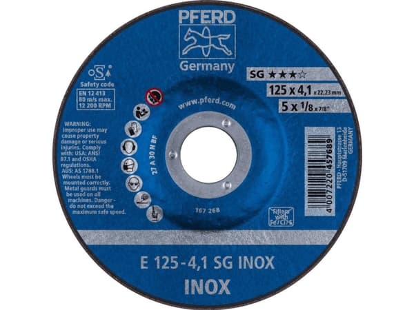 PFERD 62212423, 2,22 cm, 12,5 cm, 4,1 mm, 12200 RPM, 10 stykker