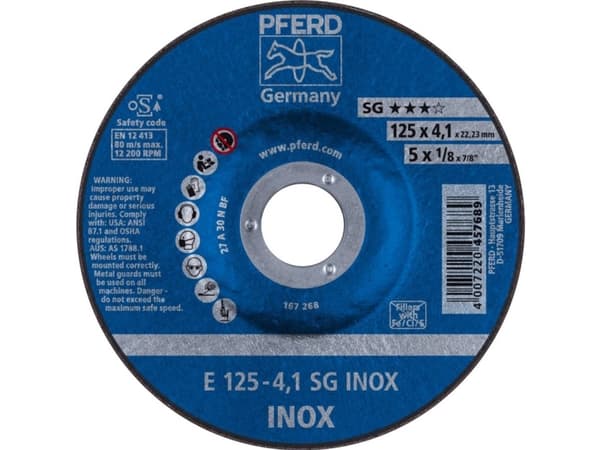 PFERD 62212423, 2,22 cm, 12,5 cm, 4,1 mm, 12200 RPM, 10 stykker