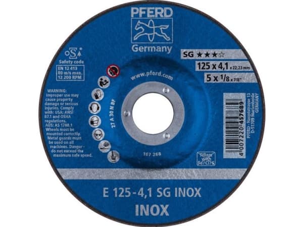 PFERD 62212423, 2,22 cm, 12,5 cm, 4,1 mm, 12200 RPM, 10 stykker