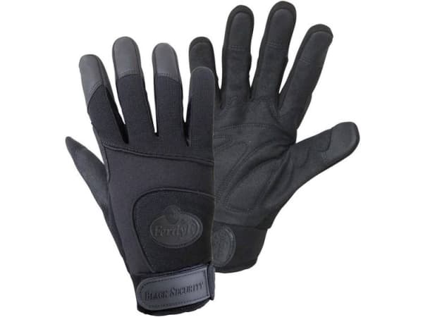 FerdyF. BLACK SECURITY Mechanics 1911-9 Clarino®-kunstlæder Monteringshandske Størrelse (handsker): 9, L EN 388 CAT II 1 Paar