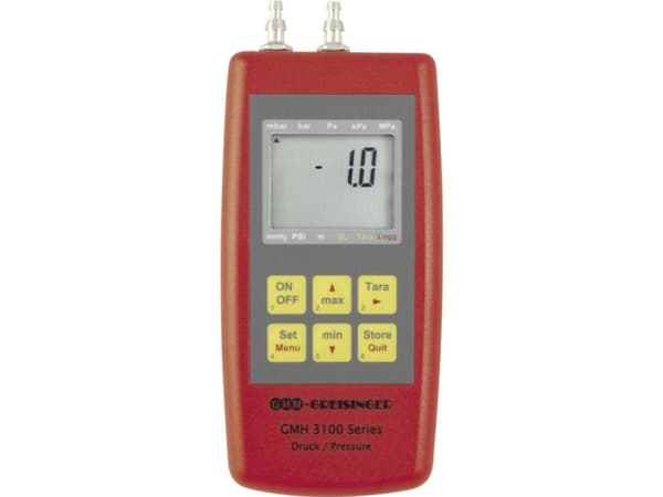 Greisinger GMH3161-002 Trykmålingsudstyr Kalibrering efter (ISO) Lufttryk, Ikke-aggressive gasser, Korrosive gasser -0,005 - +0,005 bar