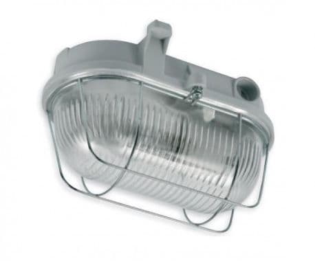 Bulkhead lampa vägg- och takarmatur 60W, klar skärm, grå - STANDARD