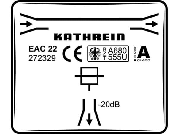 Kathrein EAC 22, 75 O, 0,15 - 2150 MHz, 1 stykker, 88,5 mm, 30 mm, 75 mm