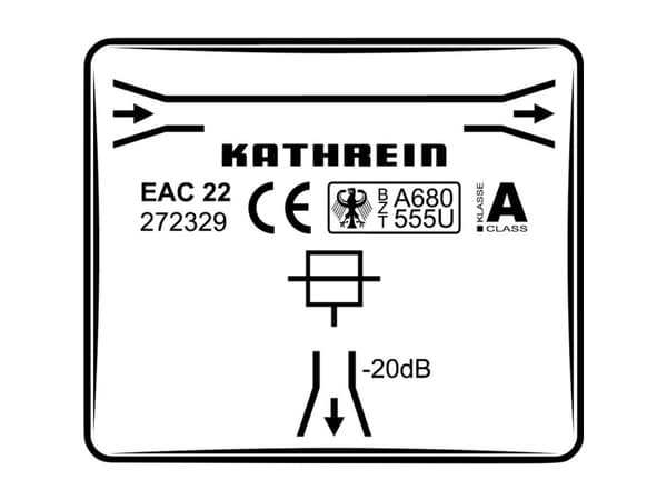 Kathrein EAC 22, 75 O, 0,15 - 2150 MHz, 1 stykker, 88,5 mm, 30 mm, 75 mm