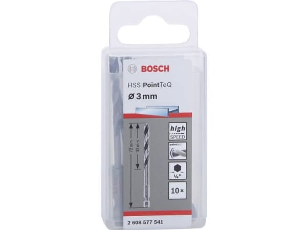 Bosch METALBOR POINTTEQ HEX HSS-R 3X72MM 10STK