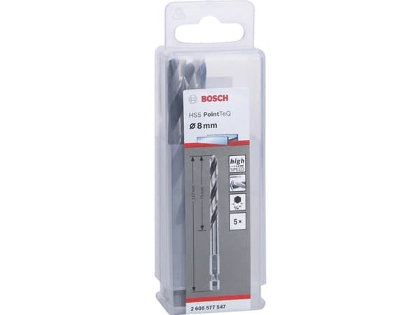 Bosch METALBOR POINTTEQ HEX HSS-R 8X117MM 5STK
