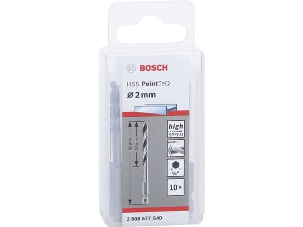 Bosch METALBOR POINTTEQ HEX HSS-R 2X60MM 10STK