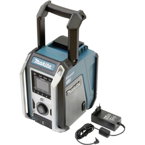Byggarbetsradio Makita DAB, DAB+ Stänkvattenskyddad, Stötsäker Turkos, Svart, Silver