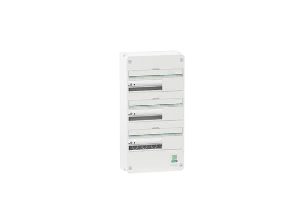 SCHNEIDER ELECTRIC Ryhmäkeskus seinään asennettava ryhmäkeskus Resi9 CX-keskus 3 riviä 13 moduulia Valkoinen RAL9003 ilman ovea