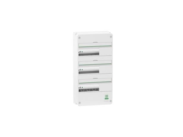 SCHNEIDER ELECTRIC Ryhmäkeskus seinään asennettava ryhmäkeskus Resi9 CX-keskus 3 riviä 13 moduulia Valkoinen RAL9003 ilman ovea