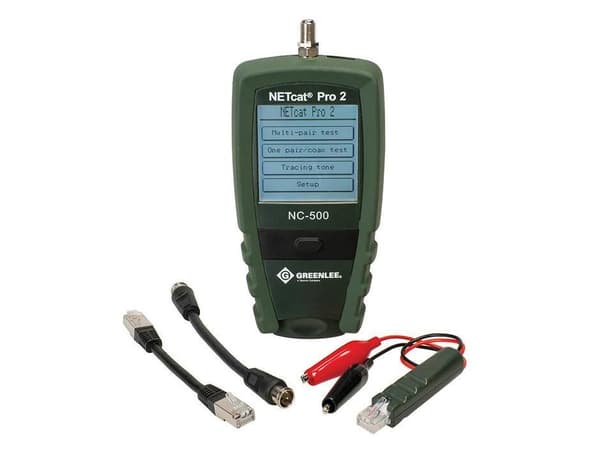 Tempo NC-500 NETcat® Pro2, UTP/STP-kabeltester, RJ-45, PoE testing, LCD, Sort, Alkalinsk