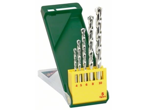 Bosch - Borsett - for betong, murverk, stein - 5 deler - 5 mm, 6 mm, 8 mm, 10 mm, 4 mm