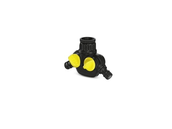 Kärcher 2.645-199.0, Anslutning för två slangar, Sprinklersystem, Plast, Svart, Gul, 45°, 25,4 / 2 mm (1 / 2")