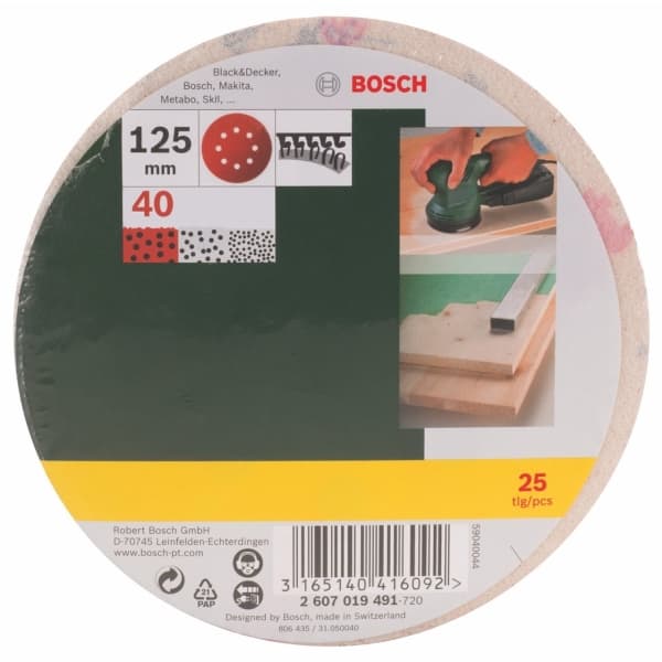 Bosch SLIBEBLAD EXCENTER 125MM K40 25 st PL