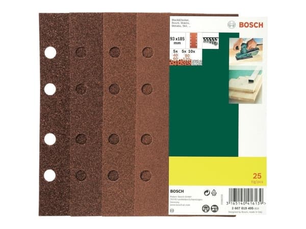 Bosch SLIBEBLADSÆT 93X185MM ASS 25 STK PL