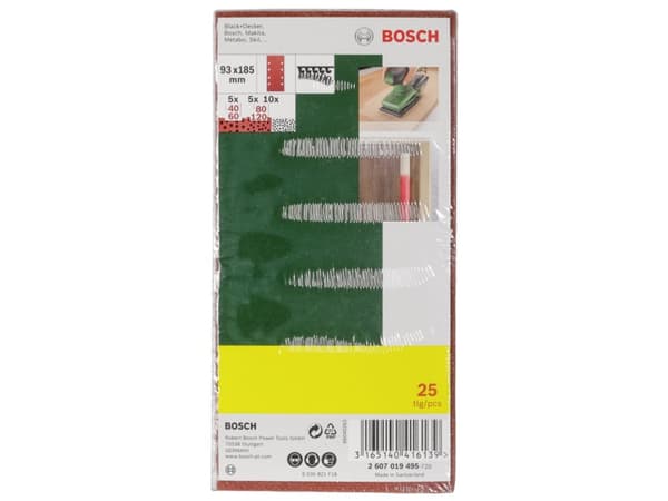 Bosch SLIBEBLADSÆT 93X185MM ASS 25 STK PL