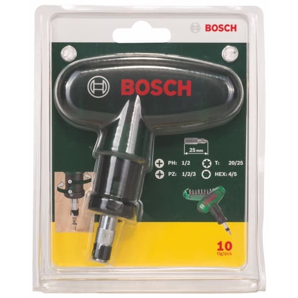 Bosch - Skrutrekker med spissett - 10 deler